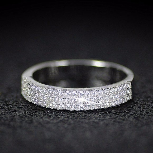 Jewelry - NEW*925 Sterling Silver Diamond Wedding Ring